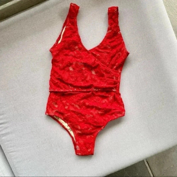 New Free People x Nightcap Wisteria Lace Swim One Piece Swimsuit XS - Picture 3 of 10